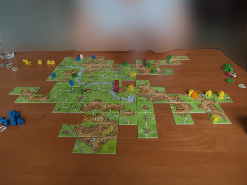 Game of Carcassonne in Progress.