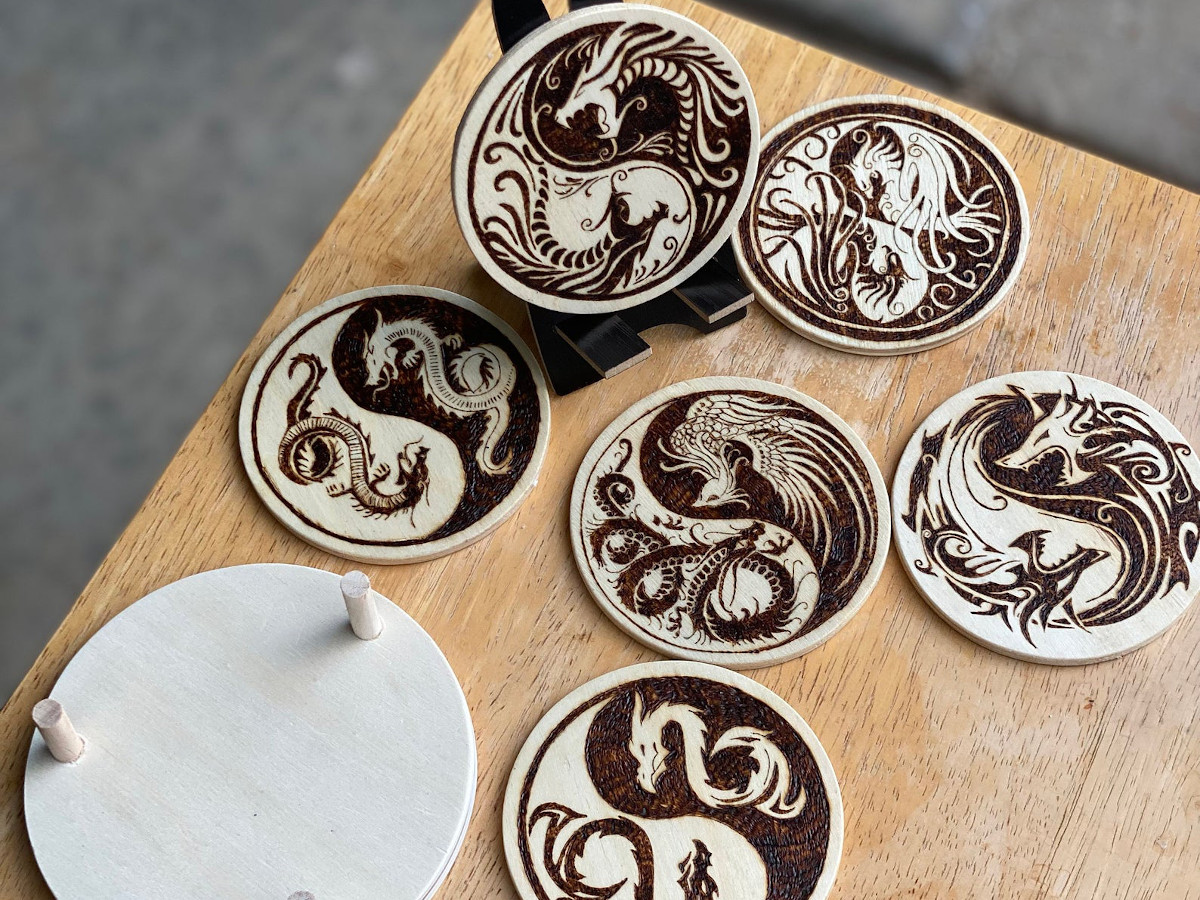 Dragon Ying Yang Coasters