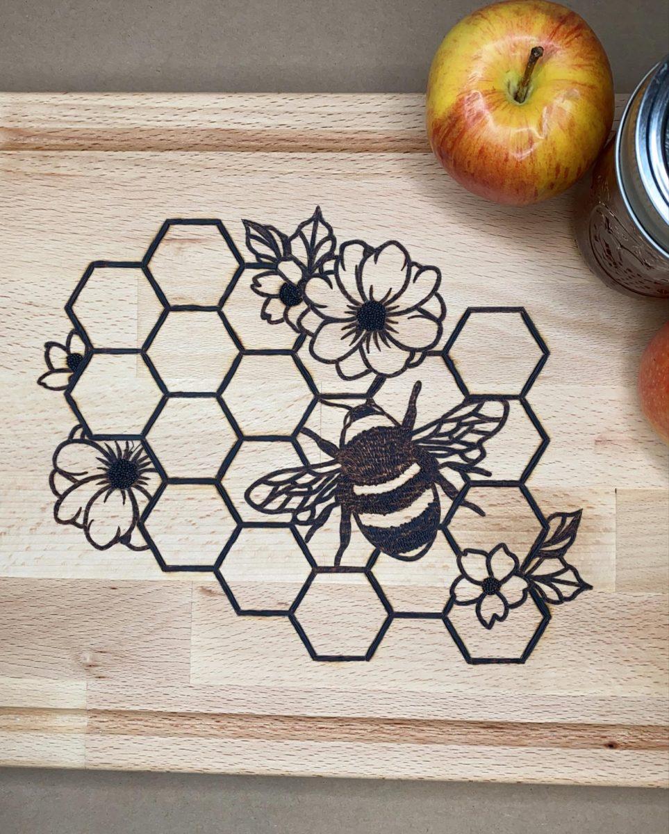 Cutting Board with Bees